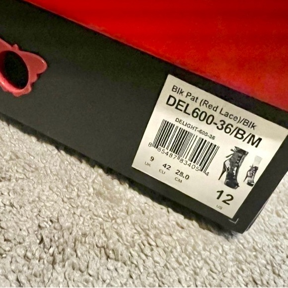 Pleaser Black and Red Patent Lace-Up Heeled Boots - Picture 9 of 9